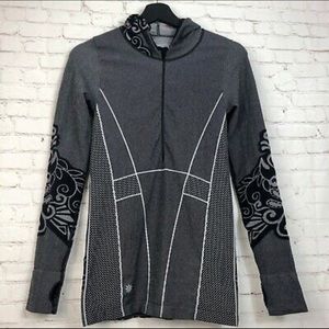 Athleta Seamless Half Zip Hooded Pullover Large
